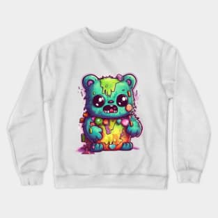 Gummy Bear Zombie,Kawaii Zombie Food Monsters: When the Cuties Bite Back - A Playful and Spooky Culinary Adventure! Crewneck Sweatshirt